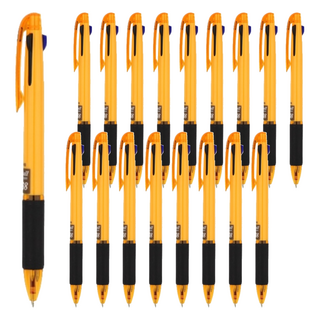 JAVAPEN Jet 3 Ball 油性三色筆套裝 0.38mm, 黃色, 18支