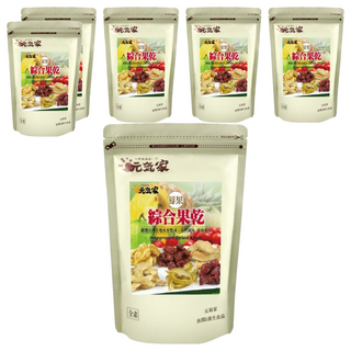 元氣家 綜合果乾 嚴選台灣道地新鮮水果低溫烘焙 果肉柔軟香Q, 200g, 6包