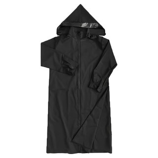 捷華 加長三拉鍊雨衣 環保EVA材質, 黑色, XXXL