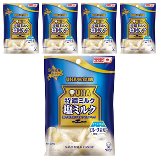 UHA 味覺糖 鹽味牛奶糖 220g 法國產洛雷岩鹽使用 北海道產生奶油使用, 5袋
