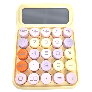 妃妃嚴選 糖果計算機，15度夾角，太陽能款，使用4號電池, 檸檬黃, 1台