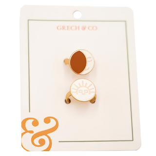 Grech&Co 可調式戒指 Set 2個 - 琺瑯/合金材質, 1 x 1cm 戒圍 直徑 1.2cm, 太陽 + 月亮, 1組
