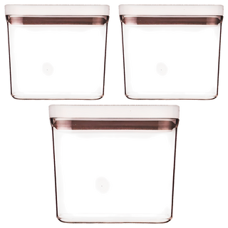 LocknLock 樂扣樂扣 滑蓋式塑膠密封儲物罐 HTE804, WHT, 3個