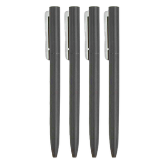 Suander.St 金屬典雅旋轉中性筆 - 黑曜石, 黑桿, 4支
