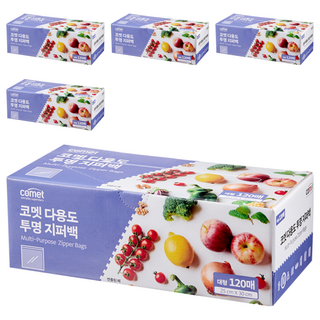 comet 多功能透明密封袋, 大(L), 120個, 5盒