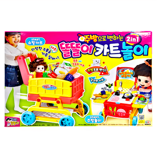 MIMI WORLD 2合1可愛廚房手推車 3歲以上, 1盒, 粉色, 黃色, 藍色