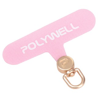 POLYWELL 寶利威爾 手機掛繩夾片 360度扣環 PW15-T65-0739, 金扣 + 粉色, 1個