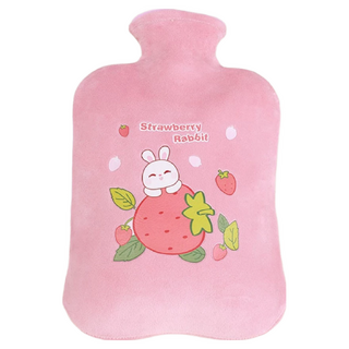 拍平方 毛絨熱水袋 2000ml PVC+短毛絨 暖手暖腰暖腿, 1個