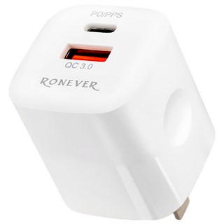 RONEVER 33W氮化鎵GaN雙孔充電器, 白色, 1盒