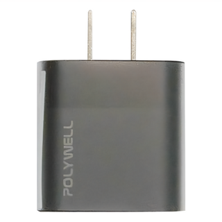 POLYWELL 寶利威爾 雙孔快充頭 30W PW15-T05-A052, 黑色, 1個