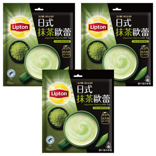 Lipton 立頓 絕品醇 日式抹茶歐蕾, 19g, 15包, 3袋
