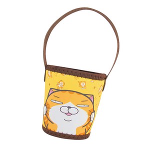 OTTO 崴昇 白爛貓飲料杯套 LN-602, 黃色, 1個