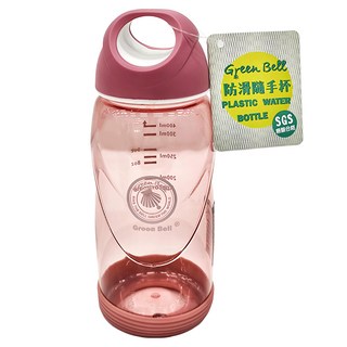Green Bell 綠貝 防滑隨手杯, 耐溫-20°C~120°C, SGS檢測塑膠水壺, 粉色, 400ml, 1個