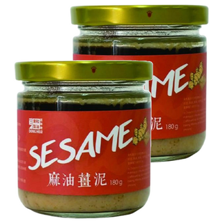 東和製油 麻油薑泥 180g, 嚴選老薑 驅寒暖胃, 特選黑芝麻油 香醇濃郁, 素食者可食用, 2罐