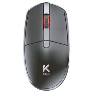 KTnet 廣鐸 R12 4D無線光學滑鼠 2.4GHz無線傳輸 10米傳輸距離 可切換DPI, 黑色