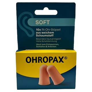 OHROPAX 安耳悠 SOFT 泡棉耳塞 隔音消音抗噪舒適, 5組, 1盒