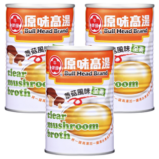 牛頭牌 原味高湯 蕈菇風味 全素, 411ml, 3罐