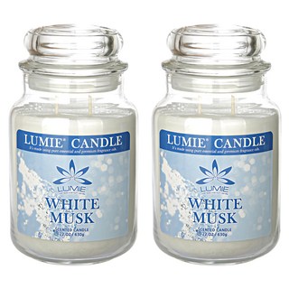 Lumie Candle 香氛蠟燭 Set, White Musk, 630g, 2個