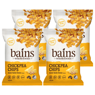 BAINS WHOLEFOODS 鷹嘴豆零食脆片 澳洲起司風味 100g 無麩質 烘烤非油炸, 4包