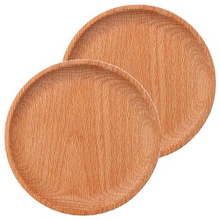 小麥購物 日系原木托盤 圓款 Y228 XL 180g, 原木色, 2個