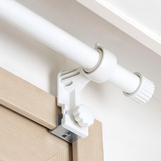 SERYUHOME 窗簾桿 純白 25mm + 免鑽支架 3件組, 白色