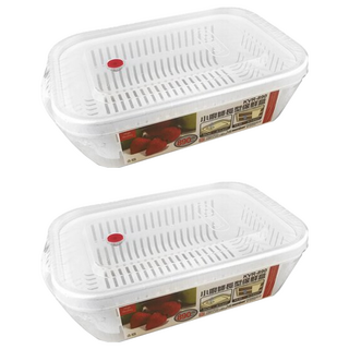 KEYWAY 小長型保鮮盒, 890ml, 2個