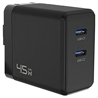 SEEK 45W GaN 電源供應器 雙Type-C快充頭 手機/平板/筆電充電器, 1個, 黑色