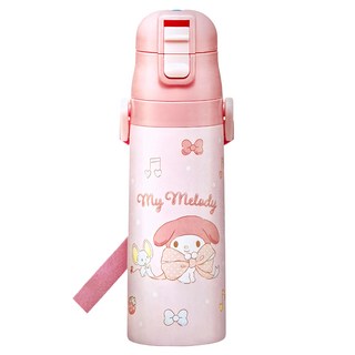 Skater 超輕量彈蓋直飲式保冷不鏽鋼水壺, 蝴蝶結美樂蒂, 1個