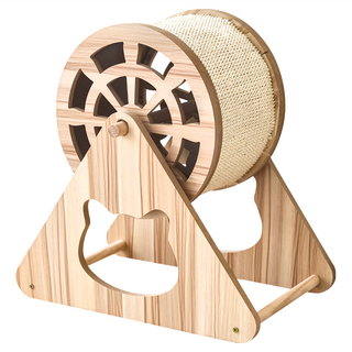 毛孩的秘密生活 貓玩樂 爪抓摩天輪 貓爬架/爪抓摩天輪/貓跳台/磨爪 摩天輪, 木頭色, 1個