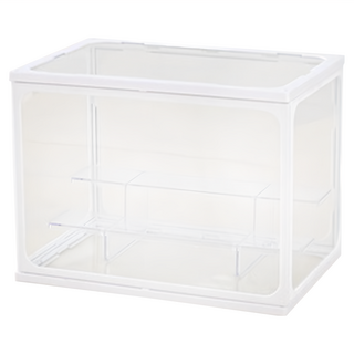 FAmILyLIFE 生活 階梯式鋼化玻璃透明展示收納盒 中型款 24 x 16 x 18cm 1185g, A-096, 1個