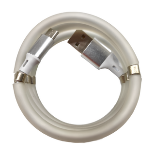 HONG JIN 磁吸捲捲充電線 Micro-USB 白色, 1m, 2個