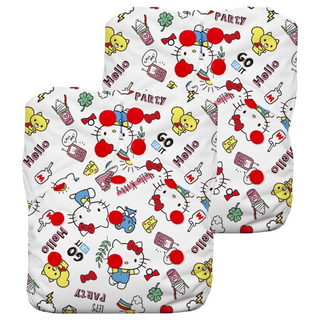 THiRSTiES AIO有機棉魔鬼氈一體式布尿布 SANRIO聯名款 0~36個月, Hello Kitty My Friends, 2件