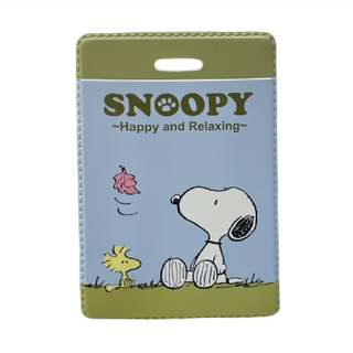 收納王妃 SNOOPY 小日子 直式雙層證件套, 粉紫落葉 藍色, 6個