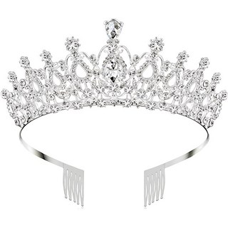 OLIVEPARTY 新娘派對生日派對公主皇冠, 1個, B銀