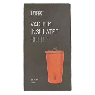 TYESO 泰碩 不鏽鋼吸管杯 冰壩杯 保溫杯 隨手杯, 橘色, 600ml, 1盒