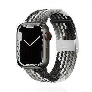 ANTIAN 雙色編織尼龍卡扣錶帶, 1個, 黑巧色