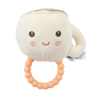 mary meyer 蜜兒 柔軟手搖鈴, 甜蜜蜜卡布奇諾, 安全柔軟材質, 可當固齒器, 溫和輕柔鈴聲, 1個