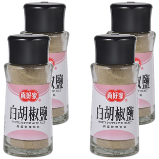 真好家 白胡椒鹽 - 高溫乾燥烘焙 台灣製造, 45g, 4瓶