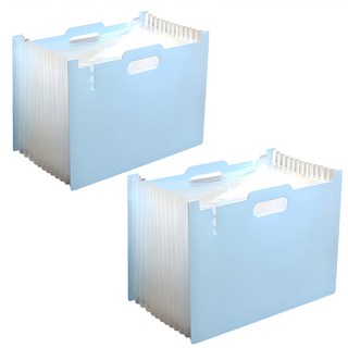 小麥購物 站立式風琴夾 方形 E105 298g, 天青藍, 2本