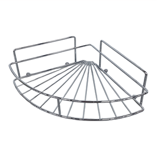 家而適 衛浴角落架 免釘免鑽 易貼無痕 強力貼片 承重15kg 廚房浴室適用, 扇形, 1個