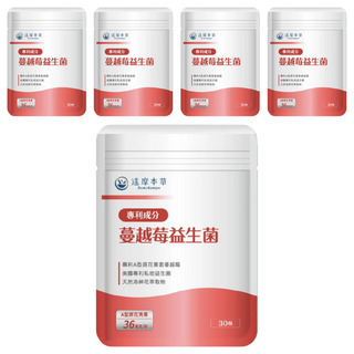 達摩本草 專利蔓越莓益生菌, 30顆, 600mg, 5包