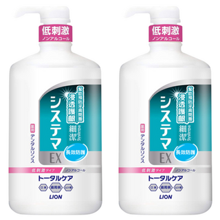 LION 獅王 Systema 細潔 浸透護齦EX漱口水 低刺激 牙周護理 消除口臭, 900ml, 2瓶