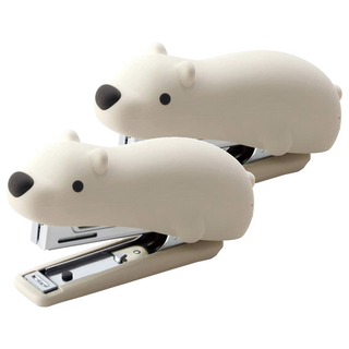 MAX 釘書機+ NO.10 1M 釘書針 HD-10NX/S PB, 粉彩色 北極熊, 2個