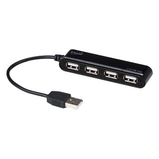E-books H11 獨立開關4孔USB HUB集線器 電源指示燈, 黑色, 1個