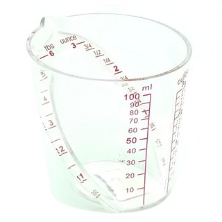 bargogo 巴果果 斜口量杯 帶刻度 100ml 容量, 透明色, 1個