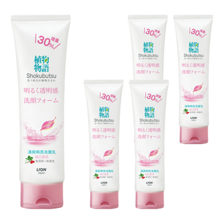 LION 獅王 植物物語 清爽明亮洗面乳 增量版, 130g, 5條