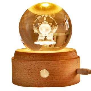 命運好好玩 湯鎮瑋 藥師佛寶瓶水晶球燈組, 360度折射光芒, 淨化環境, 藥師佛心咒護持, USB傳輸線, K9水晶, 直徑8CM, 8109985, 1組