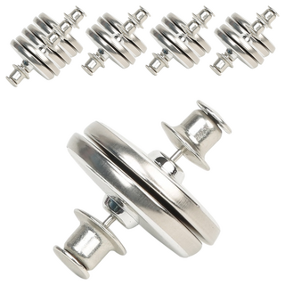 窗簾固定扣 磁吸窗簾扣 2個套裝 金屬 + 磁鐵 窗簾防漏光 居家/服飾適用, 銀色圓形, 10組