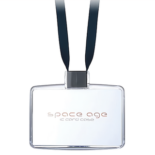 SONIC 雙鎖IC卡套 附繩 EX-2680, 黑色, 1個