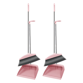 掃把畚箕組合 一般款粉色, 2組, 粉色